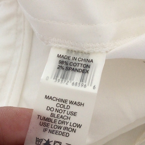 VINCE CAMUTO WHITE COTTON FLAT FRONT SHORTS SIZE 8 NWT - Picture 9 of 9